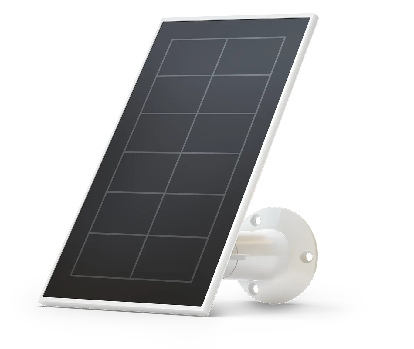 Panneau solaire Arlo blanc sur son support mural orientable